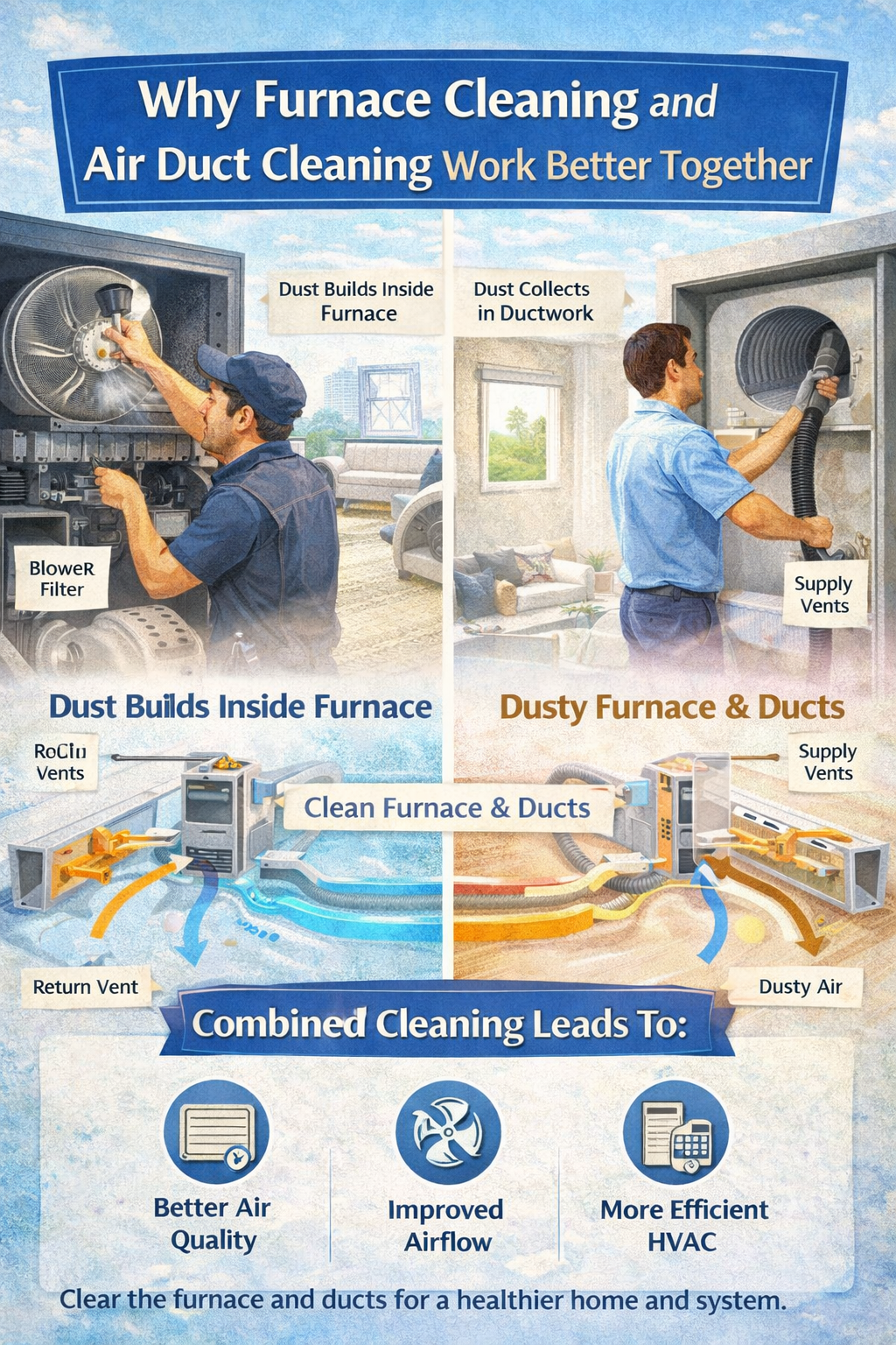 Why Furnace Cleaning and Air Duct Cleaning Work Better Together